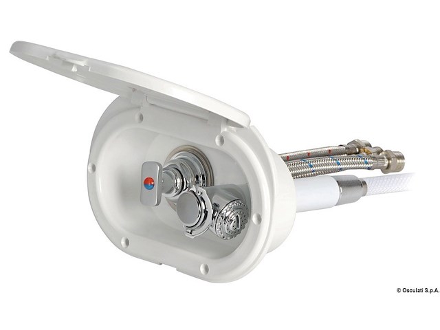 Box doccia bianco tubo PVC 2,5 m uscita posteriore