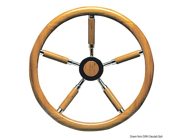 Timone inox e legno 500 mm