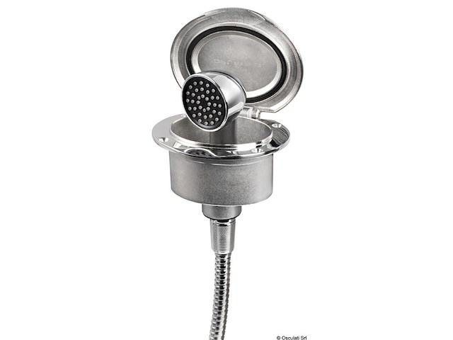 Box Elissa inox con doccia Keji tubo inox 2,5 m