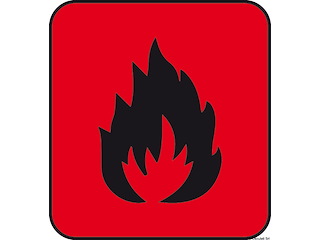 Adesivo pericolo incendio (foglio da 10 loghi) 25x27