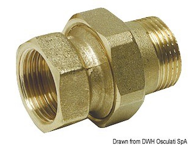 Raccordo 3 pezzi diritto 1" 1/2