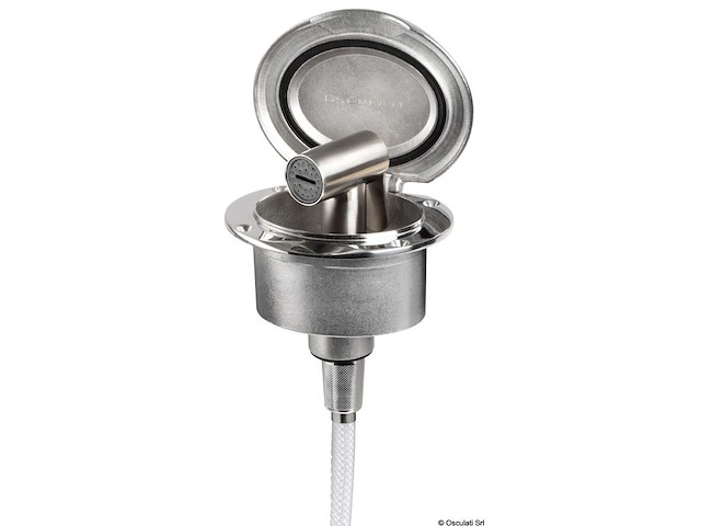 Box Elissa inox con doccia Tiger tubo PVC 2,5 m