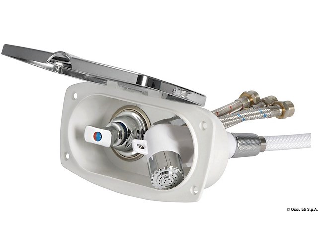 Box doccia New Edge cromata tubo PVC 2,5 m uscita trasversale