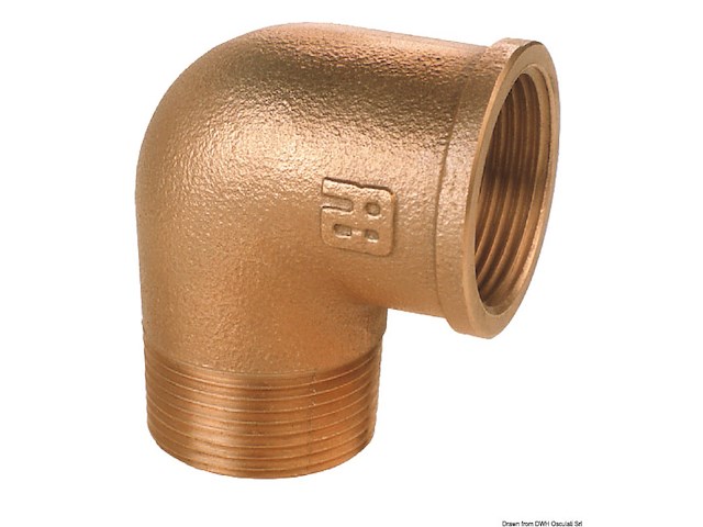 Gomito a 90° M-F in bronzo 1"
