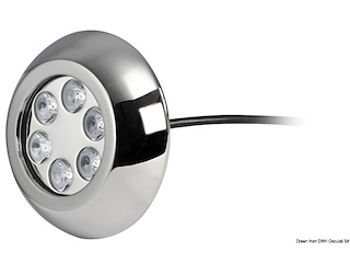 Faro subacqueo 6 LED bianchi con viti