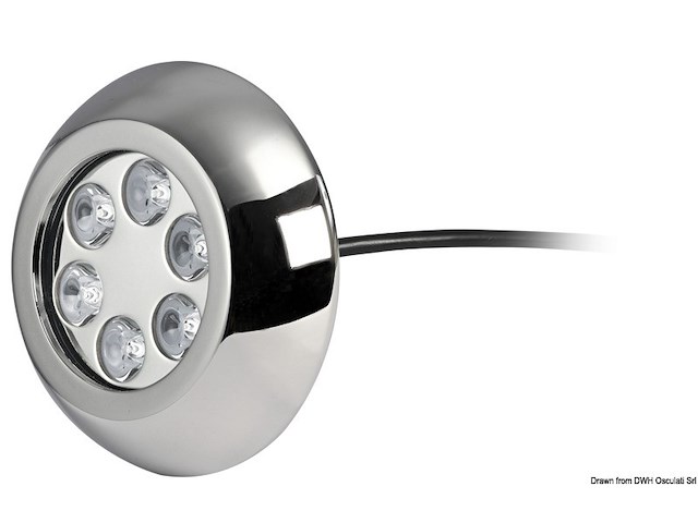 Faro subacqueo 6 LED bianchi con viti