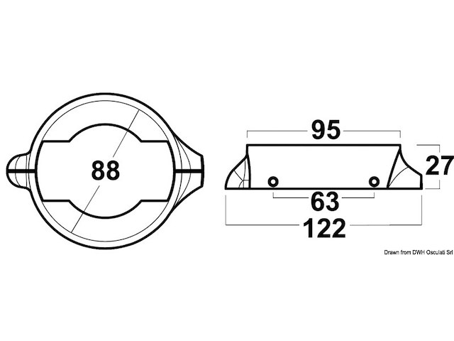 Collare Volvo Penta a due pezzi alluminio con viti