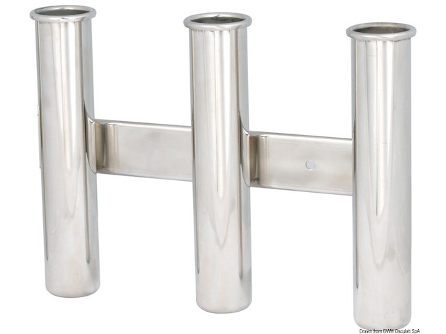 Reggicanne inox a parete 3 posti