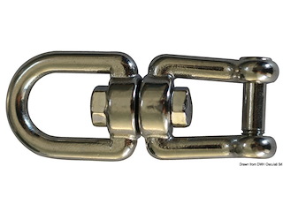 Girella inox occhio/grillo con perno a filo 8 mm