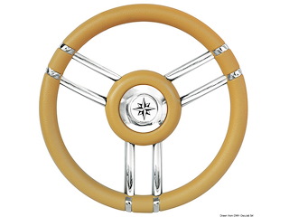 Volante Apollo inox+poliuretano Ø 350 mm avorio