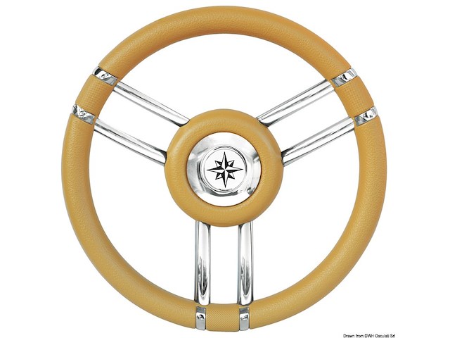 Volante Apollo inox+poliuretano Ø 350 mm avorio