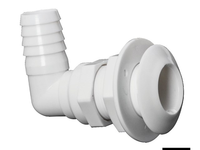 Scarico mare plastica 90° 1" x 19 mm