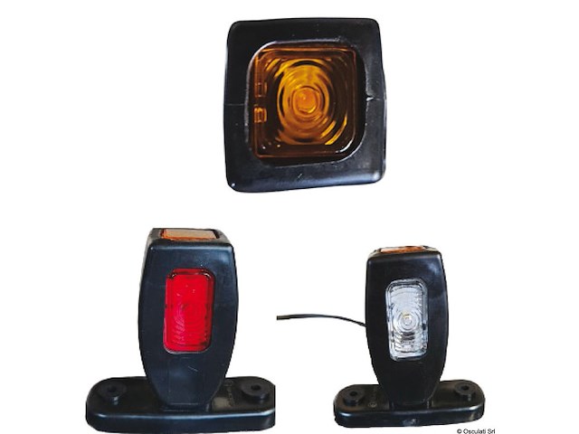 Fanale ingombro LED base piana 3 funz. corpo gomma