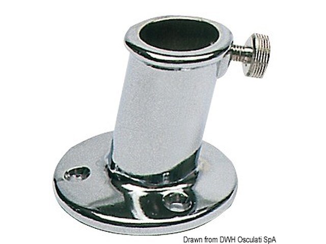 Basetta ottone cromato per asta 25 mm
