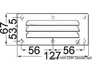 Griglia areazione inox 67 x 127 mm