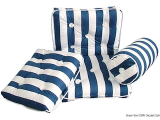 Cuscino in cotone blu e bianco 430 x 350 mm