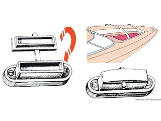 Piastrina ottone cromato teloni 67 x 14 mm