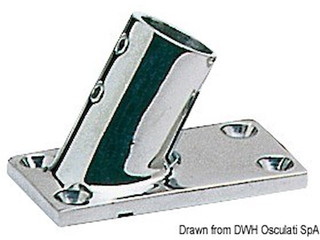 Base inox pulpito 60° 22 mm