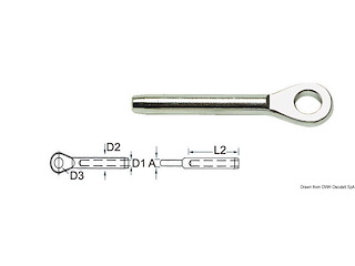 Terminale inox occhio Ø 12 mm