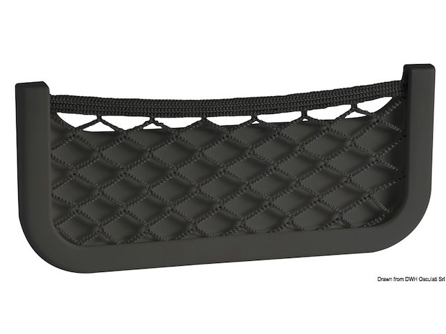 Rete portaoggetti nera 250x115x10 mm