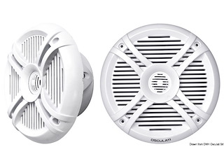 Coppia di casse a due vie con LED RGB progr. 6,25'' bianche