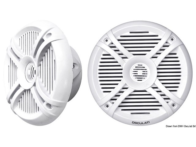 Coppia di casse a due vie con LED RGB progr. 6,25'' bianche