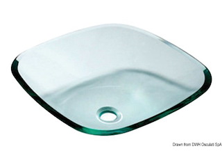 Lavello squadrato in vetro 420 x 420 mm