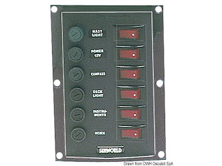 Pannello 6 interruttori verticale