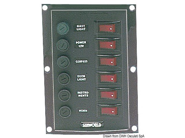 Pannello 6 interruttori verticale