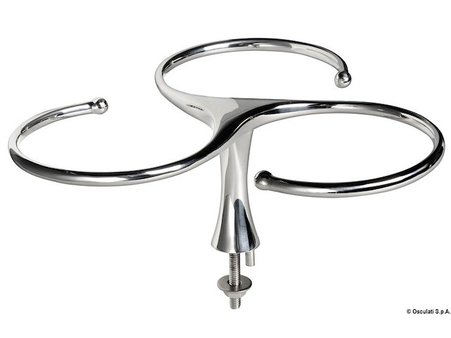 Portabicchieri inox triplo con prigionieri