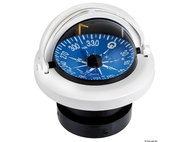 Bussola Riviera 4" con coperchio bianca/blu rosa piana