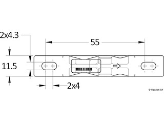 Chiusura a spinta con gancio Grabber 55 mm argento