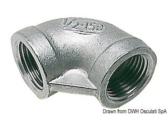 Gomito 90° femmina/femmina inox 1" 1/4