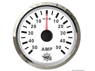 Amperometro con shunt 50 A bianco/lucida