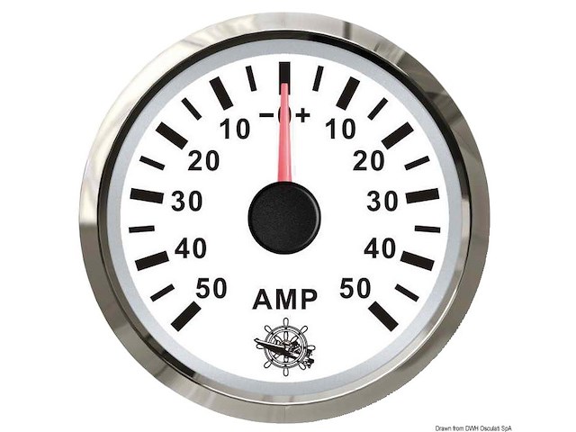 Amperometro con shunt 50 A bianco/lucida