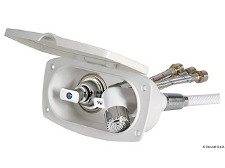 Box doccia New Edge bianca tubo PVC 2,5 m uscita trasversale