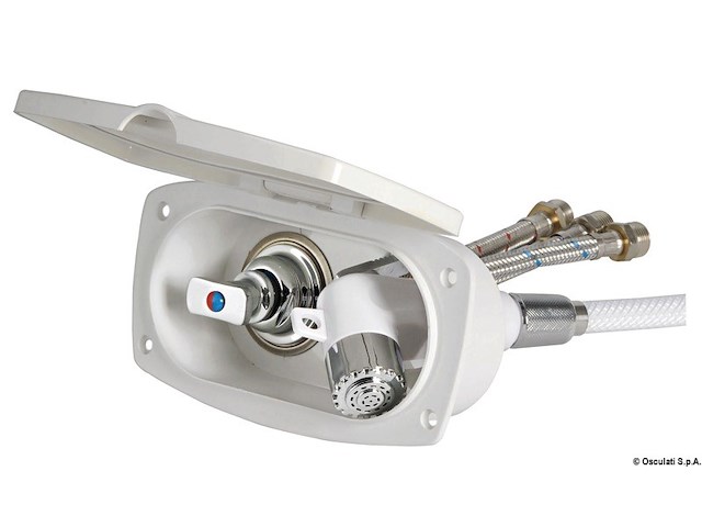 Box doccia New Edge bianca tubo PVC 2,5 m uscita trasversale