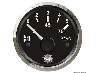 Indicatore pressione olio 0/5 bar nero/lucida