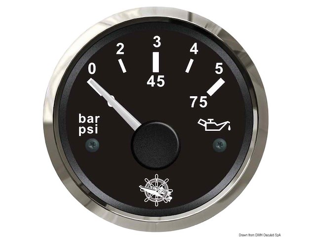 Indicatore pressione olio 0/5 bar nero/lucida