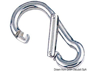Moschettone inox apertura asimmetrica 80 mm