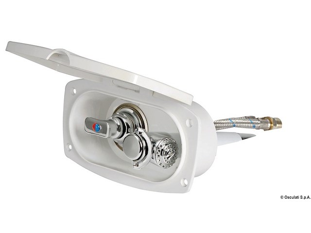 Box doccia New Edge bianca tubo PVC 2,5 m uscita posteriore