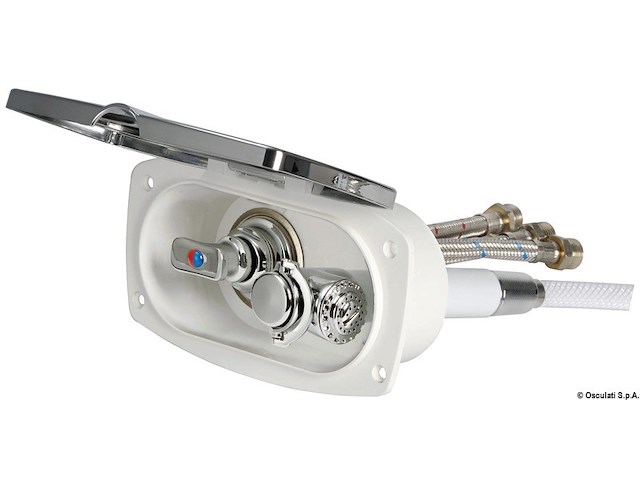 Box doccia New Edge cromata tubo PVC 4 m uscita posteriore