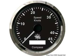 Log con bussola GPS nero/lucida