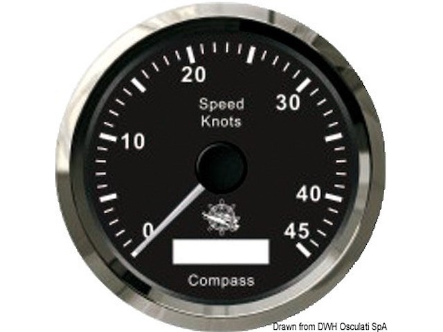 Log con bussola GPS nero/lucida