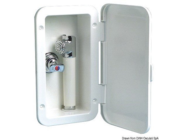 Box doccia con miscelatore tubo PVC 2,5 m a parete