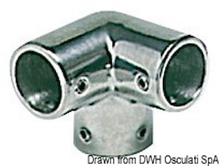 Angolare inox 3 vie 90° 25 mm