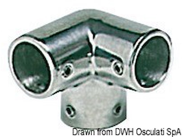 Angolare inox 3 vie 90° 25 mm