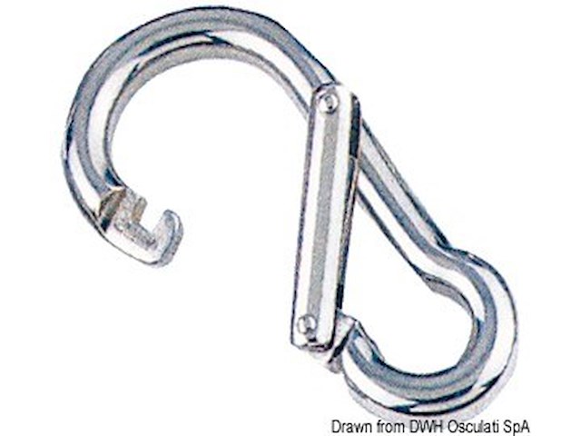 Moschettone inox apertura asimmetrica 100 mm