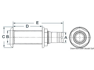 Scarico tappo inox 2" 1/4 x 53 mm con valvola