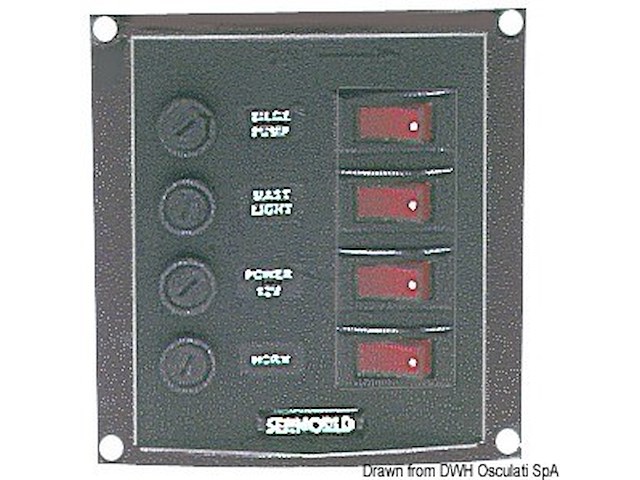 Pannello 4 interruttori verticale